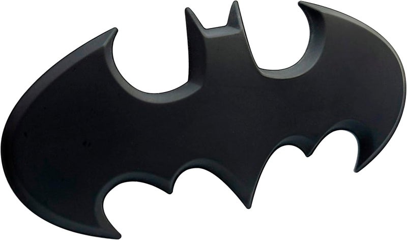 Fan Emblems Batman Car Emblem - 1989 Batwing Batarang Symbol 3D Auto Badge - Color: Matte Black - Size: 3.8 x 1.8 x 0.2 inches - Officially Licensed DC Car Accessories - Image 1